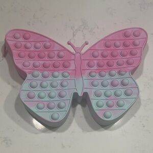 NWOT Pink and Gray Butterfly Pop It Pouch